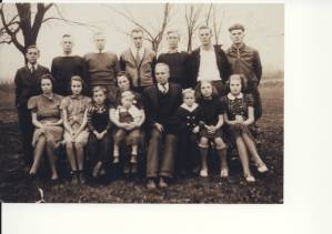 My father's entire family. My father is in the second row, third from the left.